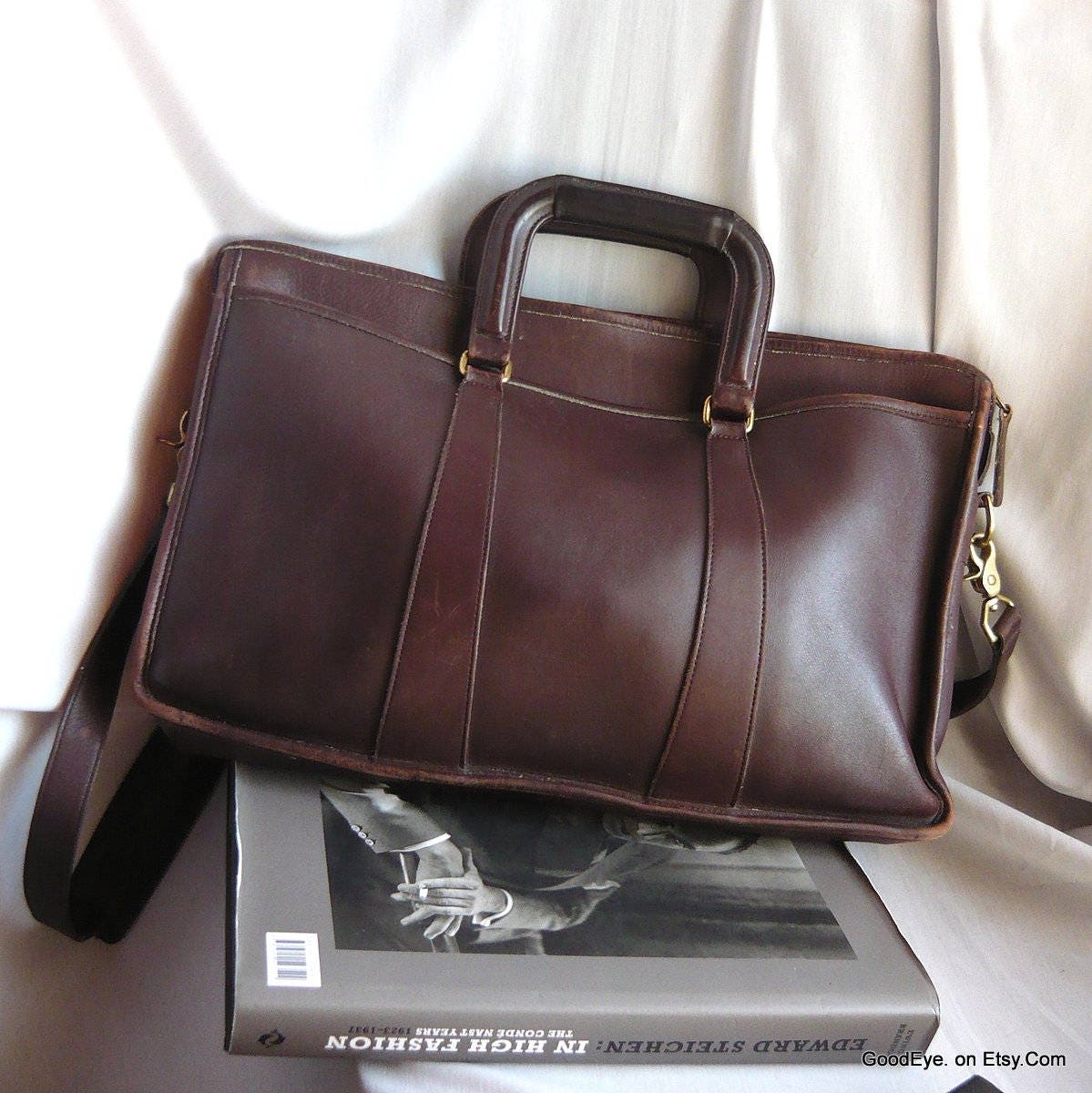 Vintage COACH Briefcase Shoulder Bag / Large Double Handle - Etsy Vintage COACH Briefcase Shoulder Bag / Large Double Handle - Etsy