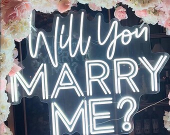 Will You Marry Me Neon Sign, Proposal Sign, Wedding Sign, Wedding Backdrop Decor, Personalized Wedding Gift, Wedding Engagement Neon Sign