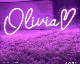FunNeon Custom Neon Signs for Bedroom LED Light Neon Sign Wedding Sign Neon Light Sign Home Decor Wall Decoration Personalized Name LED Sign