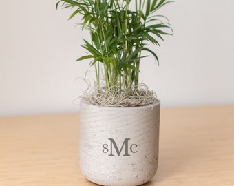 Monogram Letters Personalized Engraved Potted Live Plant Gift, Customizable Planter, Indoor Plant, Bridal, Baby Shower, Birthday