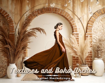 Boho Textures Portrait Backdrop: Studio Photography (Digital Download)
