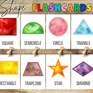 Cartes flash avec formes, Cartes flash avec formes géométriques, Matériel Montessori, Documents à imprimer pour l'école à la maison, école, salle de classe, préscolaire, TÉLÉCHARGEMENT NUMÉRIQUE
