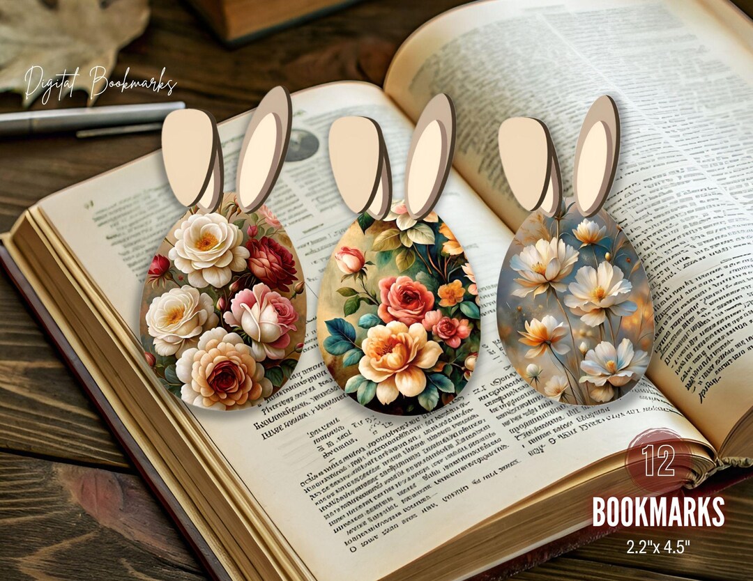 Bunny Eggs Printable Bookmarks, Easter Digital Download PNG Bookmark ...