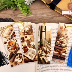 Coffee Story Printable Bookmarks| Coffee Cup Bookmark Sheets| Book Lover Gift | Junk Journal Tag | Scrapbook Tags | Digital Download