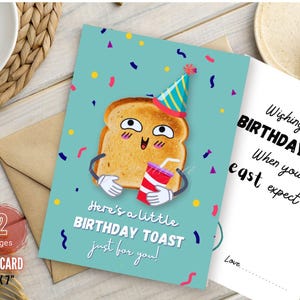 Happy Birthday Card DIGITAL Download - Printable Card -Birthday Printable Card - Instant Download Card, A Toast to Your Birthday!