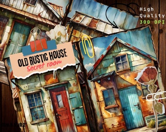 Rusty House Junk Journal Kit: Botanical Scrapbook Paper (Digital Download)