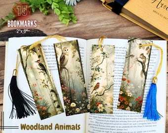 Woodland Animals Bookmarks: Printable Bookmark Set (Digital Download)