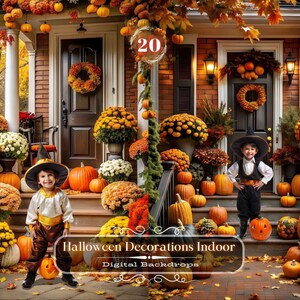 Decorações de Halloween, cenários internos, fundos digitais para fantasias de Halloween, sobreposições de cenários de maternidade, texturas de belas artes do Photoshop.