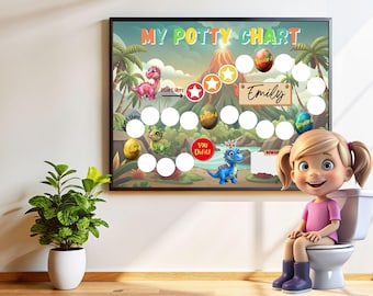 Dinosaur Potty Chart: Printable Reward Sticker Chart (Digital Download)