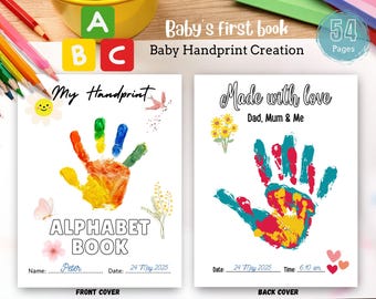 ABC Baby Shower Coloring Book: Handprint Alphabet (Digital Download)