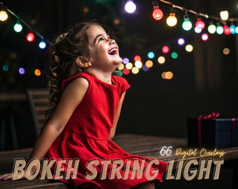Bokeh Christmas Light Overlays: 66 Festive Photo Effects (Digital Download)