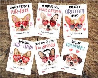 Valentijnsdagkaarten voor honden: invulbare cadeaukaartjes in de klas (pdf-download)