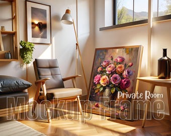 Foto di mockup con cornice verticale: PSD per interni (download digitale)