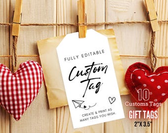 Minimalistische aangepaste tag: moderne bedrijfs- of bruilofttag (canvasjabloon)