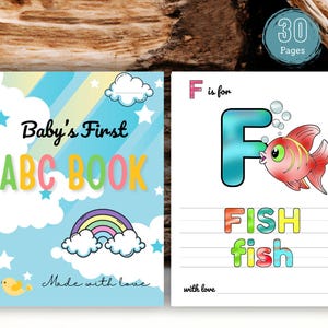 ABC Baby Shower Coloring Book, Baby’s First Alphabet Book, Cute Theme, Baby Shower Game and Activity, Baby Shower Gift, Printable PDF