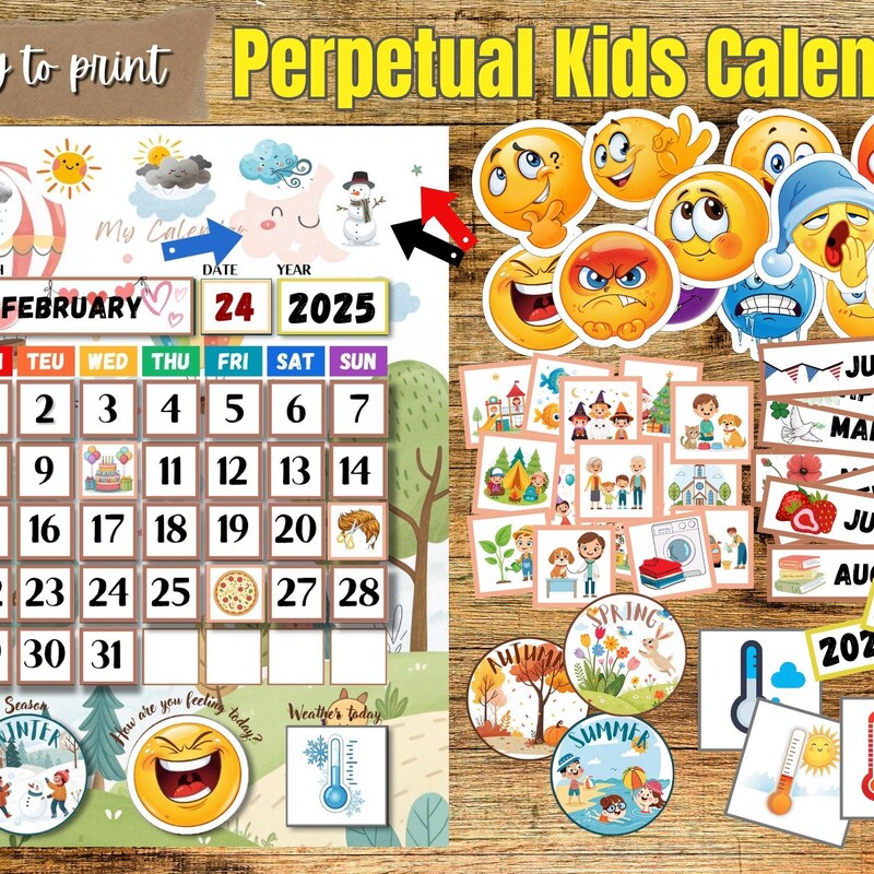Montessori Calendar for Kids - Etsy