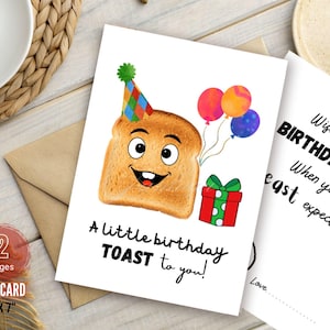 Happy Birthday Card DIGITAL Download - Printable Card -Birthday Printable Card - Instant Download Card, A Toast to Your Birthday!