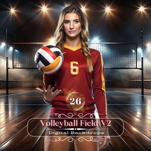 Volleyball Digital Backdrops Perfect Sports Background for Volleyball Poster & Volleyball Banner Volleyball Team Photos Horizontal Backdrop