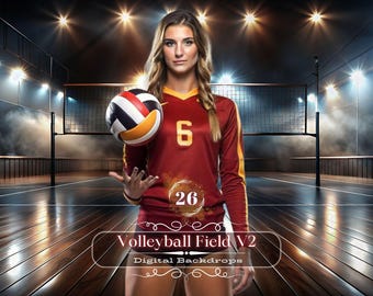 Volleyball Digital Backdrops: Sports Photography Backgrounds (23x15", 300 DPI) (Digital Download)