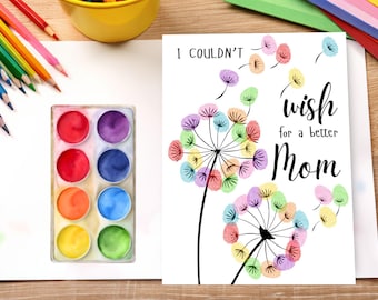 Mother's Day Fingerprint Art Craft, Mommy Grandmother Handprint Fingerprint Craft, Mother's Day Handprint Preschool, Baby Toddler Craft, DIY
