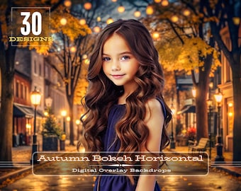 Autumn Bokeh Photography Backdrops: Wedding & Senior Portraits (Digital Download)
