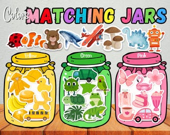 Color Jars Matching Game: Montessori Toddler Printable (PDF)