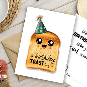 Happy Birthday Card DIGITAL Download - Printable Card -Birthday Printable Card - Instant Download Card, A Toast to Your Birthday!