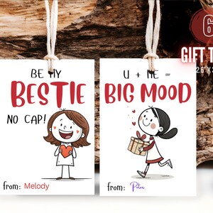 Slang Kids Valentine&#39;s Day Cards, Girl Funny Printable Classroom Valentine, Teen Tween School Valentines, Funny Valentine Card, PDF Fillable