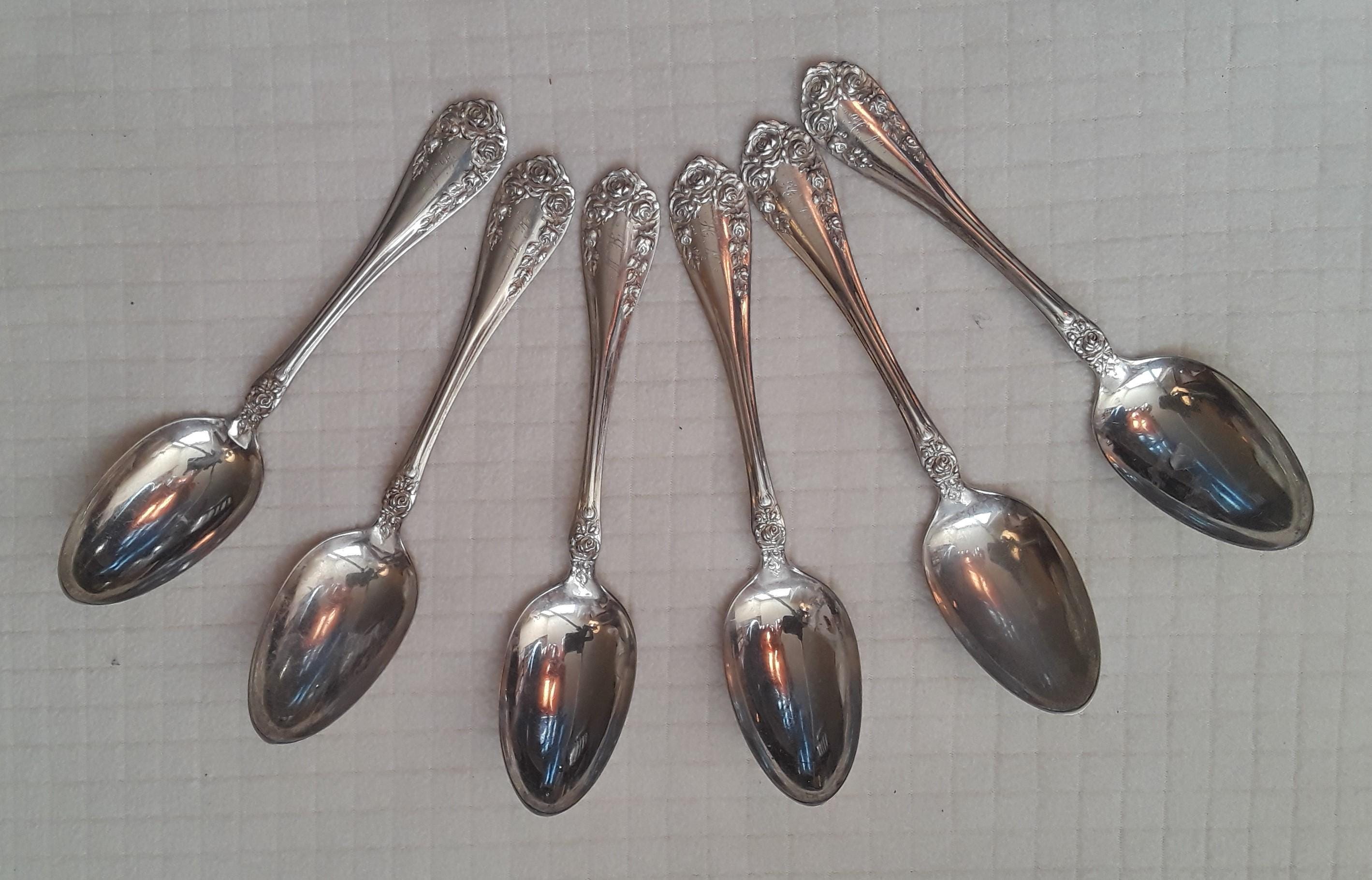 WALLACE SILVERSMITHS スプーン6本セット ◇英国アンティーク銀器【純銀】1900年 ティースプーンセット6本
