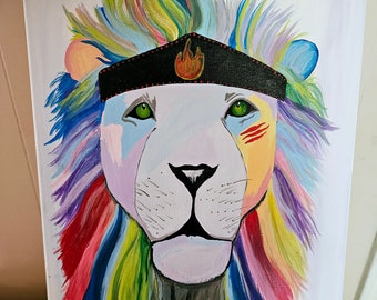 Colorful Lion Painting