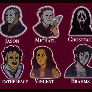 Slasher Stickers, Glitter Stickers, Horror Sticker Pack