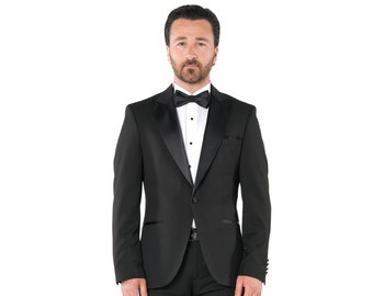 Premium Suit Black Tuxedo suit wedding suit slim fit suit mens suit party dress PAREZ