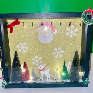 Christmas Shadow Box Diorama with Lights