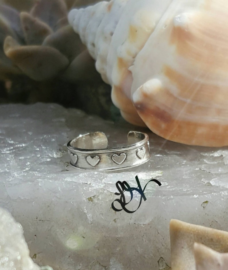 Sterling Silver Toe Rings, Adjustable Toe Rings, Hearts, flowers and barefoot rings 