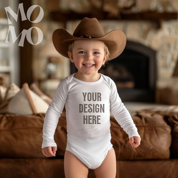 Rabbit Skins 4411 White Infant Long Sleeve Bodysuit Digital