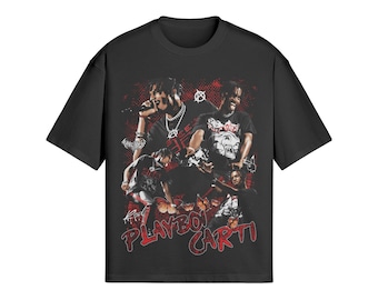 T-shirt graphique Carti Playboi | Produits dérivés Whole Lotta Red Tour, musique, t-shirt, vêtements, rap | T-shirt bootleg vintage surdimensionné | Cadeau d'anniversaire