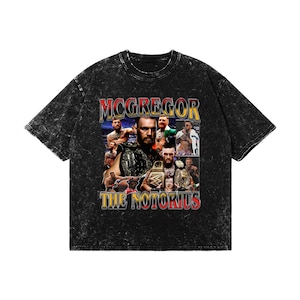Conor McGregor Snow Wash Graphic Tee | UFC, MMA, Fighting, Merch, T-Shirt, Clothing | Oversized Vintage Bootleg Tee | Birthday Gift