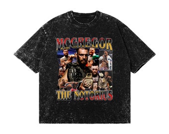Conor McGregor Graphic Tee: Snow Wash Vintage Bootleg T-Shirt