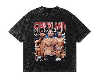Sean Strickland Snow Wash Tee: Vintage UFC Graphic T-Shirt