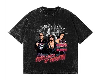 Bret Hart Snow Wash Tee: Vintage Wrestling Oversized T-Shirt