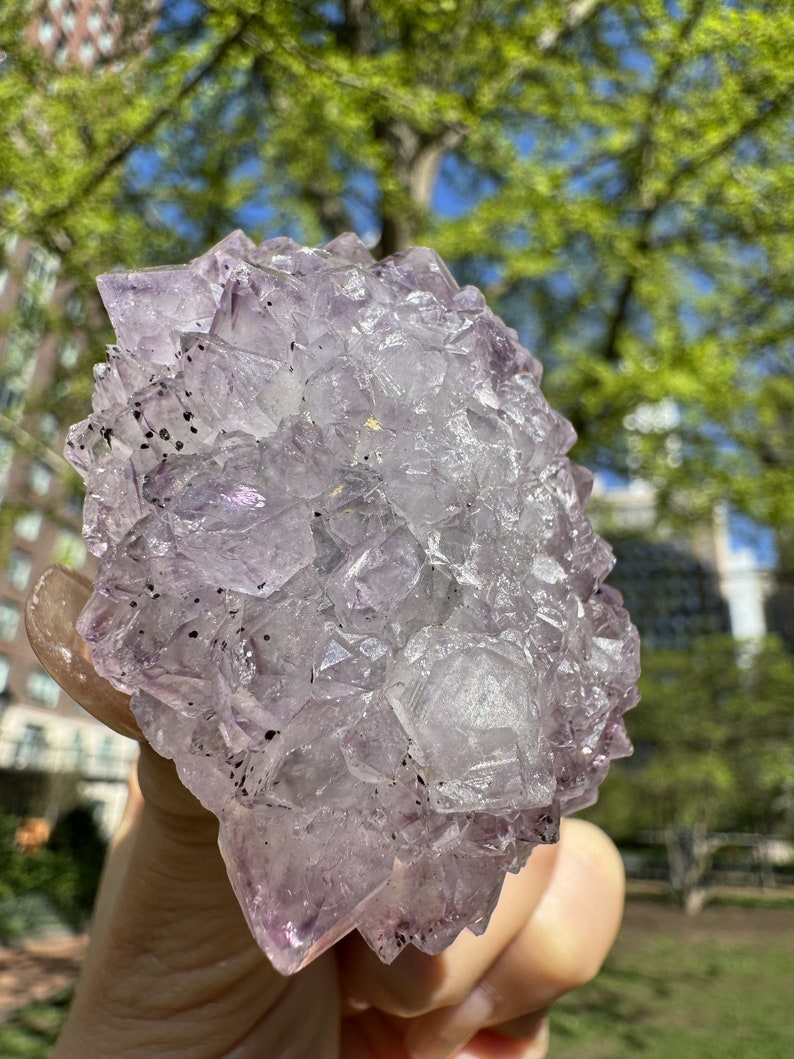 BI-COLOR Elucent Amethyst Cluster from Brazil/Spirit Quartz/Third Eye Healing/Intense Elestial Connection/2.1x1.5/81g image 3