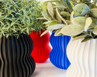 3d Printed Ribbed Plant Pot