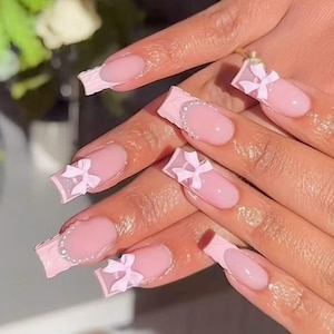 36 adesivi per unghie a forma di fiocco - Adesivi per nail art alla moda ispirati a Pinterest / Accessori per unghie in acrilico impermeabili, lucidi e di lunga durata