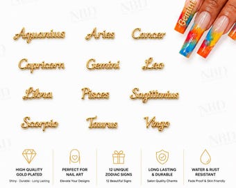 1 pcs Popular Zodiac Sign Nail decals Acrylic Nail Decoration High Gloss Long-lasting Waterproof Nail Art Nail Care Nail Polish Polish Clear