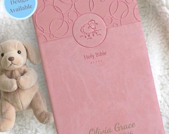 Custom Baby Bible Personalized NIV Bibles for Kids Baptism, Christening or Baby Shower Gift  Keepsake Bible for Christian Girl