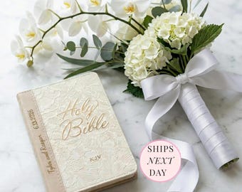 KJV Personalized Wedding Bible Pocket Sized Bridal Bible Custom Travel Bible Gift for Baby Shower Baptism Confirmation Bridesmaid Gifts