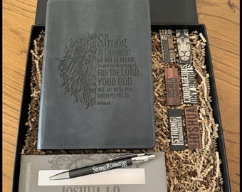 Personalized Christian Journal Set Custom Graduation Gift for Father's Day Prayer Journal Gift Box Includes Pen and Magnetic Bookmarks