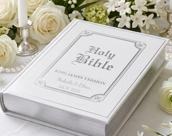 Personalized Family Keepsake Wedding  Bibles Custom Laser Engraved KJV Large Print Bible