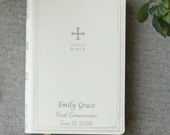 Personalized Catholic  Bible: Faux Leather Custom NRSV Confirmation First Communion Bibles  Family Wedding  Keepsake