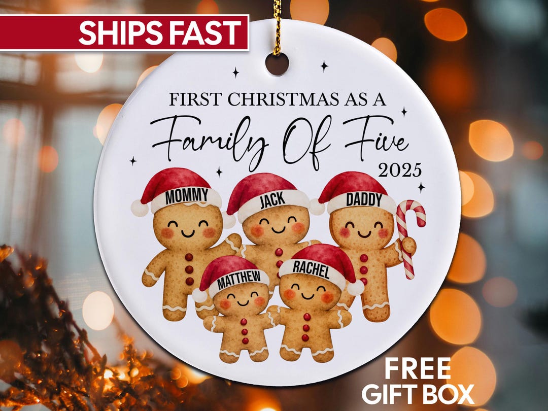 Family of 5 Ornament Personalized Family of 5 Christmas Ornament First ...